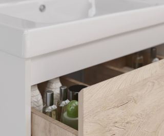 Тумба под раковину Lemark Combi LM03C125T-dub 120 см белый глянец