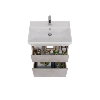 Тумба под раковину Lemark Combi LM03C70T-Beton 70 см белый глянец