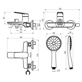 Смеситель для ванны Lemark Verba LM11414C хром