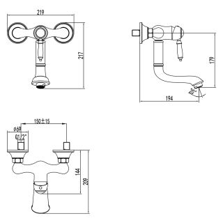 Настенный смеситель для кухни/раковины Lemark Villa LM4811B бронза