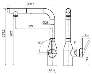 Смеситель для кухни Paulmark Viper Vi213105-B беретта