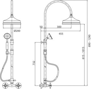 Душевая стойка Cezares LORD-CD-01-M хром