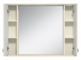 Зеркальный шкаф с подсветкой Misty Лувр 105см слоновая кость