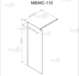 Душевая перегородка AvaCan MB110 чёрный