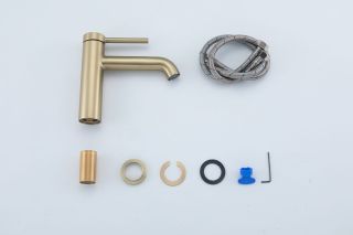 Смеситель для раковины Gappo G1006-3 золотой сатин