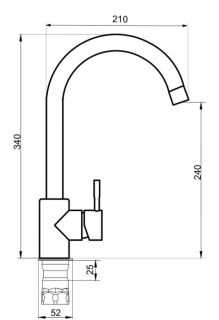 Смеситель для кухни РМС SUS124PVD-017F графит