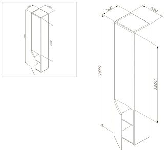 Шкаф Am.pm Like M80CHR0356WG правый 35 см белый