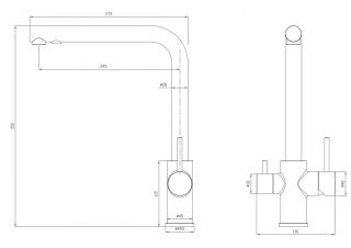 Смеситель для кухни Milacio Ultra MCU.553.GM под фильтр с краном для питьевой воды воронёная сталь