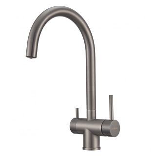 Смеситель для кухни Milacio Ultra MCU.554.GM под фильтр с краном для питьевой воды воронёная сталь