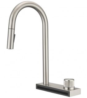 Смеситель для кухни Milacio Ultra MCU.556.SS с вытяжной лейкой и каскадным душем нержавеющая сталь