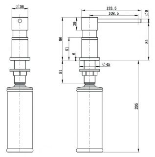 Дозатор для кухонной мойки Milacio MCU.935.TB Total Black