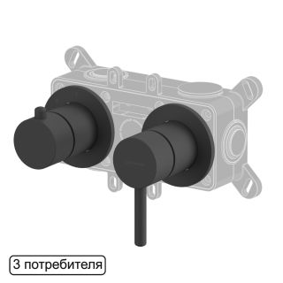 Смеситель скрытого монтажа на 3 потребителя WHITECROSS Y Y1243BL чёрный матовый