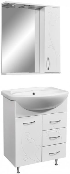 Зеркало-шкаф с подсветкой Stella Polar Фантазия 65см белый SP-00000225