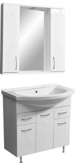 Зеркало-шкаф с подсветкой Stella Polar Фантазия 80см белый SP-00000226