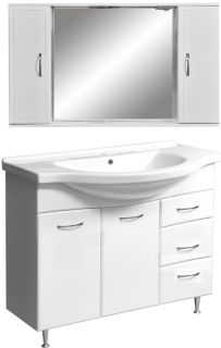 Тумба под раковину Stella Polar Волна 100-8 белый SP-00000136