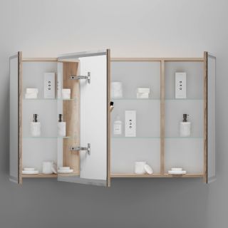 Зеркальный шкаф с LED подсветкой Sancos Mirror MI120EG 119см дуб галифакс натуральный