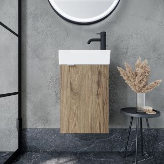 Подвесная тумба под раковину Sancos Mini MN35ECHR правая 35см дуб чарльстон