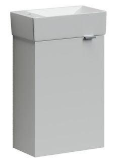 Подвесная тумба под раковину Sancos Mini MN35WL левая 35см белый глянец