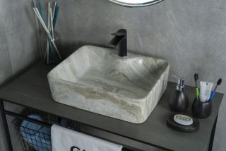 Раковина Gid Mnc605 54460 накладная под камень глянцевая 48x37x13