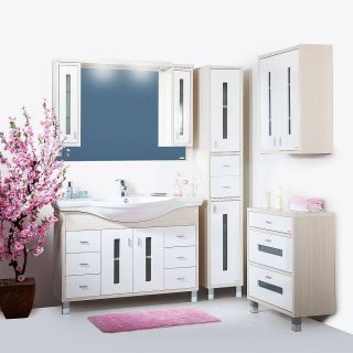 Шкаф навесной Бриклаер Бали 4627125412165 65 см светлая лиственница/белый