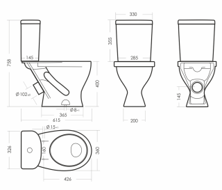 Унитаз-компакт Sanita Формат Стандарт белый