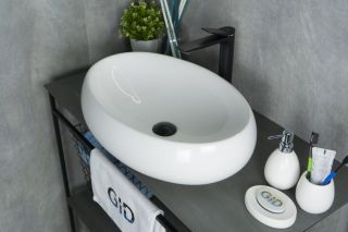 Раковина Gid N9030a 51114 накладная белая 60x41x15