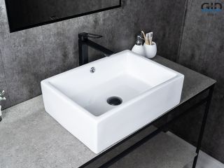 Раковина Gid N9129 51125 накладная белая 51x38x15