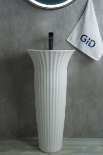 Раковина Gid Nb132 81113 накладная белая 41x41x84