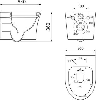 Комплект унитаза с инсталляцией Point Вега 879235pKA01+PN41711BM с сиденьем Микролифт