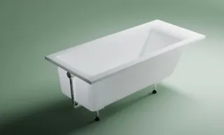 Ванна из искусственного камня Astra-Form Нейт 01010035+08010053 180x80 см с щелевым переливом донный клапан белый глянец