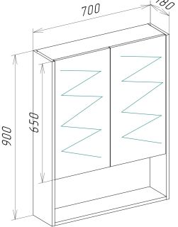 Зеркало-шкаф Bellezza Ницца 70см белый 00000011744