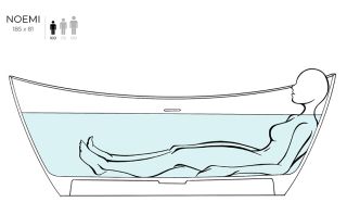 Ванна из искусственного камня Salini Noemi S-Sense 101811GRF 185x81см RAL полностью