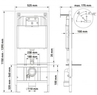 Комплект Berges 4в1 043272: инсталляция NOVUM525 кнопка L3 хром глянец унитаз Puma Rimless сиденье Toma Slim SO