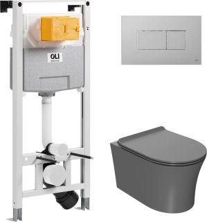 Комплект унитаза с инсталляцией Point Вега 879235pKA02+PN41711 с сиденьем Микролифт