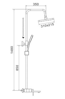 Душевая стойка Shevanik S6836H чёрный