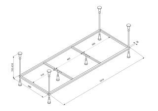 Veedi 138000170 Каркас для ванны 170х70 в комплекте с крепежами