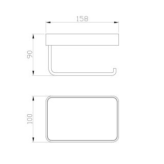Держатель для туалетной бумаги с полкой Wonzon & Woghand WW-9536 хром
