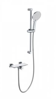 Смеситель для душа с гарнитуром Wonzon & Woghand ClickPlate WW-B2052-A-CR с термостатом хром
