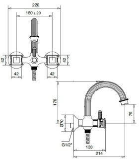 Смеситель для ванны и душа Cezares OLIMP-VD-01-Sw