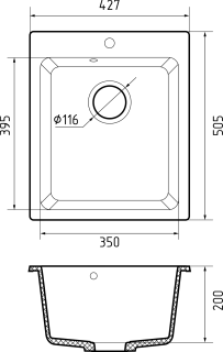 Мойка кухонная GranFest CLASSIC P-505 топаз