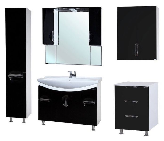 Пенал Bellezza Лагуна 35см левый чёрный 00000004448