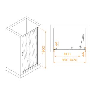 Душевая дверь RGW PA-21B 06082110-14 100см чёрный