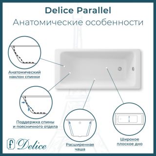 Ванна чугунная Delice Parallel DLR220505-AS 170x70