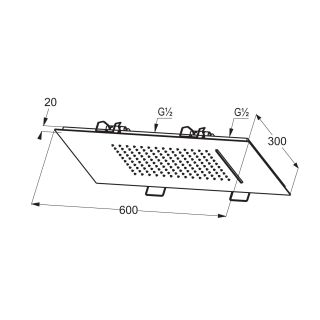 Верхний душ Kludi Asana 69450N1-00 с двумя видами струи 60 см брашированная бронза