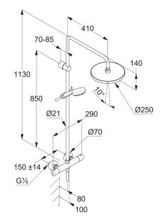 Душевая стойка Kludi Logo 6806505-00 с термостатом хром