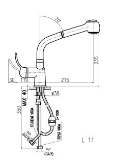 Смеситель для кухни Rav Slezak Labe L011.5 хром