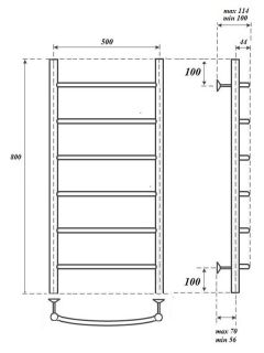 Полотенцесушитель водяной Point Афина 50x80см бронза PN04158BR