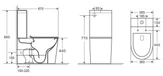 Унитаз-компакт Point Виктория PN42061 безободковый белый