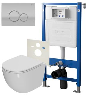 Сет Point PN48053SC: инсталляция Point Элемент PN45120 клавиша Point Виктория сатин/хром PN44061SC унитаз Point Афина PN41041