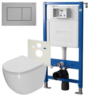 Сет Point PN48063SB: инсталляция Point Элемент PN45120 клавиша Point Ника нержавеющая сталь брашированная PN44081SB унитаз Point Афина PN41041